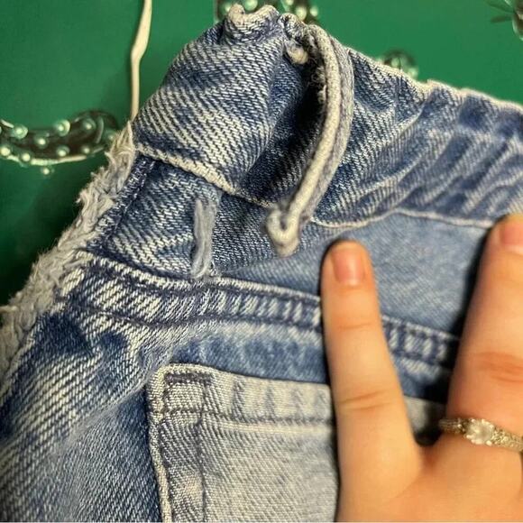 Levi 94’ Baggy Wide Leg Color Block 2 Tone Cotton Denim Jeans Size 14 Teen - Picture 10 of 10